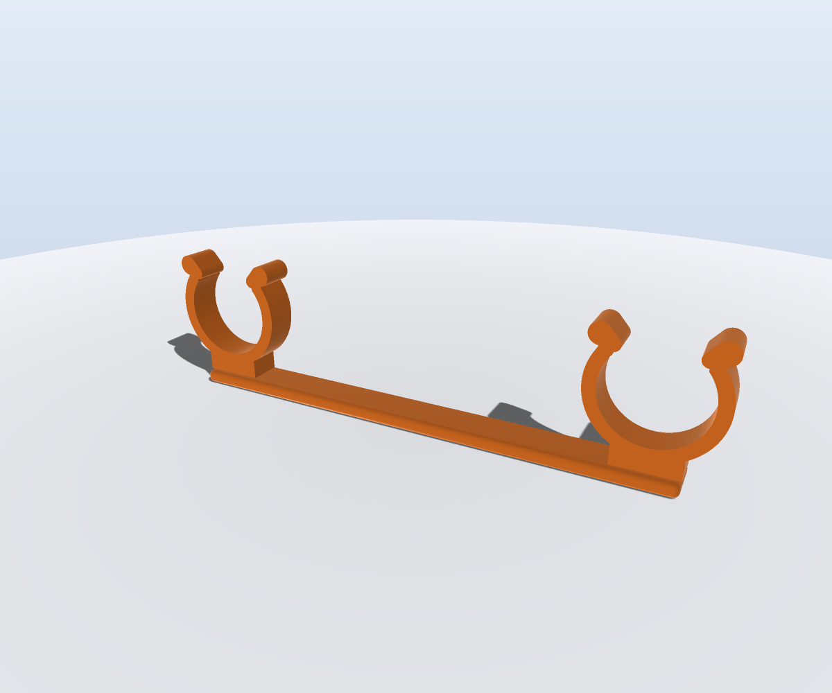 Cross Bar with 2 Snap Clips — Rail-Mount Bar for Modular Kits (Parametric, 3D Print)