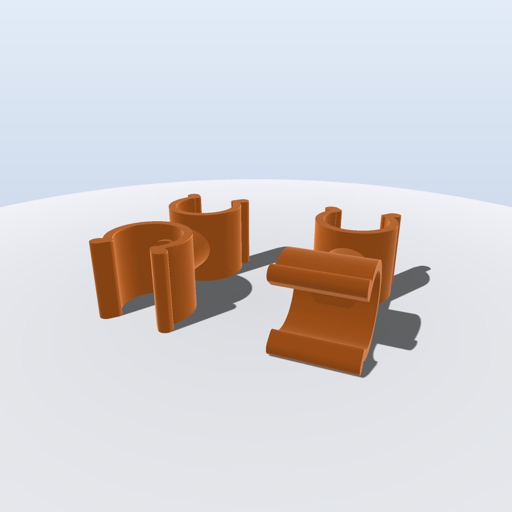 Double C-Clip Hook — Twin Swivel Clips (Parametric, 3D Print)