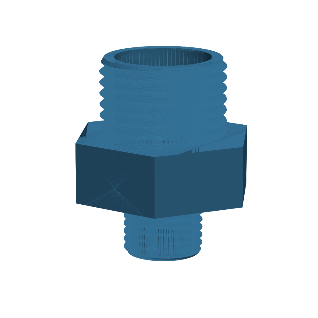 BSP Hex Nipple (Double Male) — Parametric (3D Print)