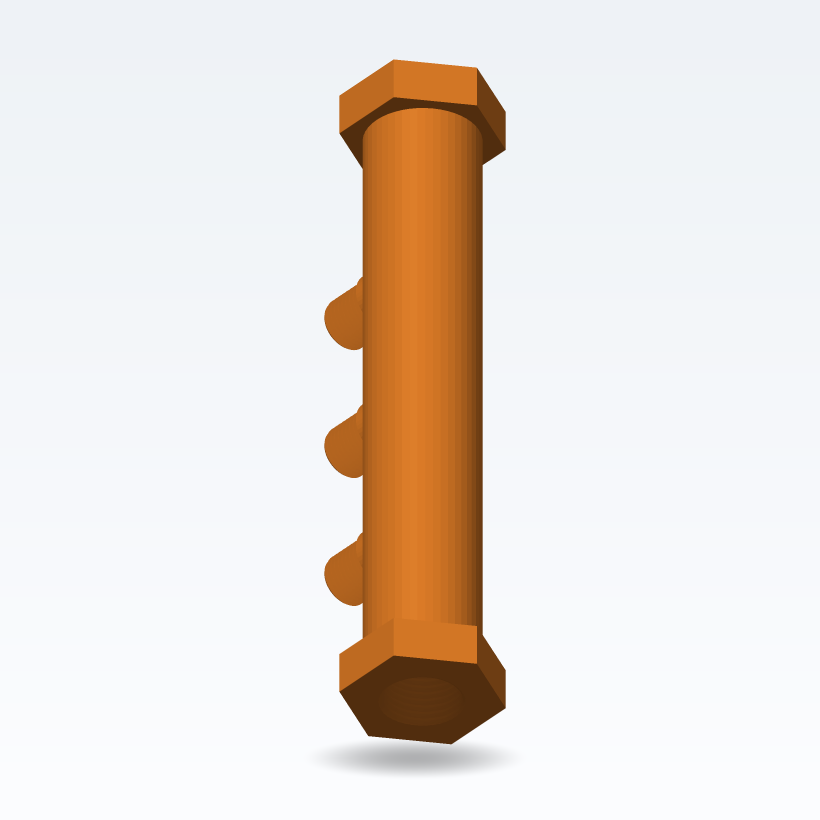 Cuerpo del colector BSP (salidas paramétricas) — Paramétrico (Impresión 3D)