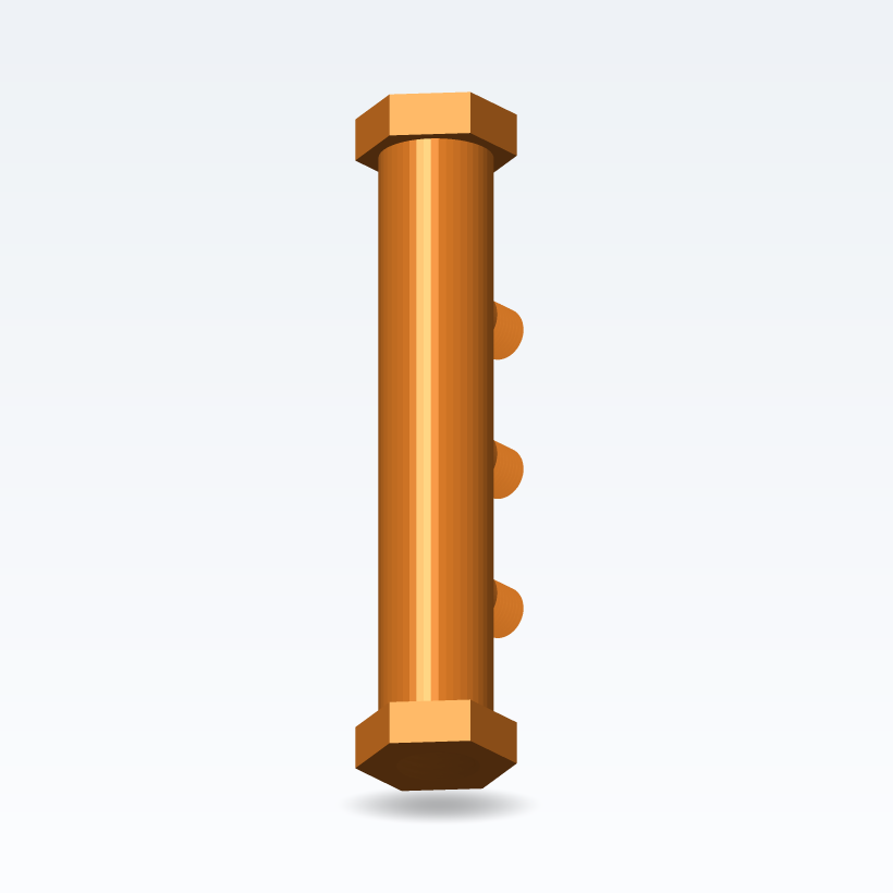 Cuerpo del colector BSP (salidas paramétricas) — Paramétrico (Impresión 3D)
