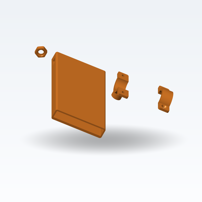 Gerätehalter zur Rohr-/Schienenmontage – Tablet · Telefon · Garmin (Parametrisches Kit, 3D-Druck)