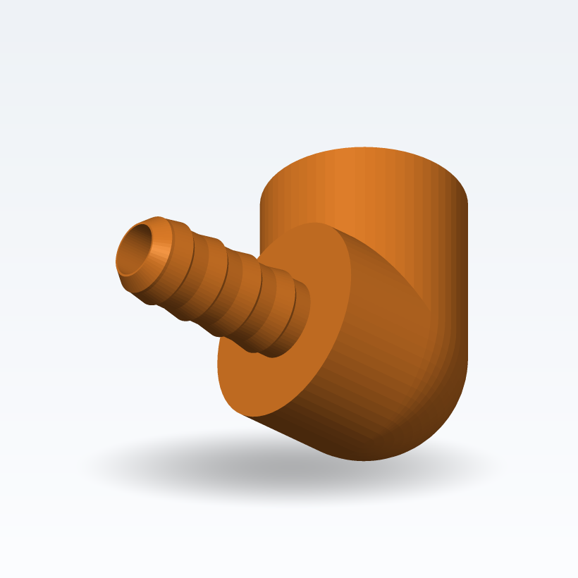 Codo — BSP Hembra × Conector de Manguera — Paramétrico (Impresión 3D)