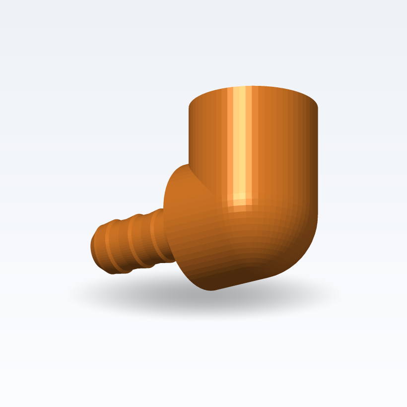 Codo — BSP Hembra × Conector de Manguera — Paramétrico (Impresión 3D)