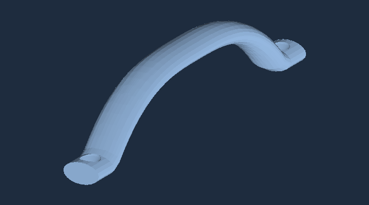Boat Grab Handle — Custom Size, Countersunk Mounts (3D Print)